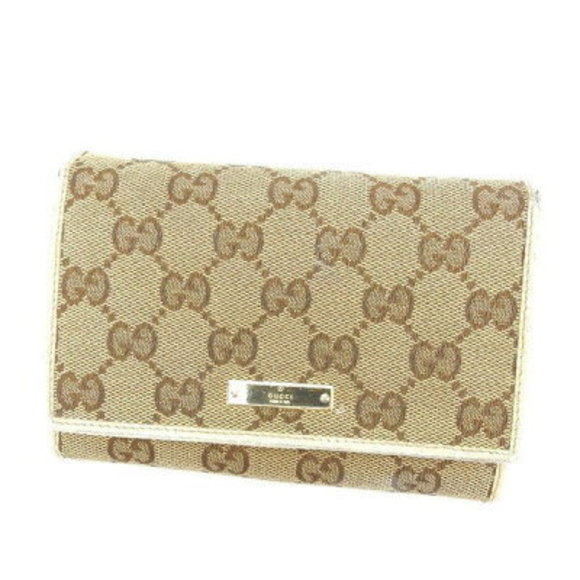Gucci Zip bifold Wallet GG canvas beige white accessory - Picture 1 of 6